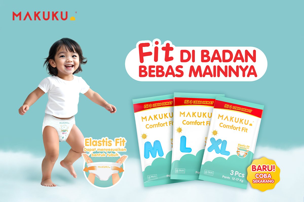 Popok MAKUKU Comfort Fit: Bikin Si Kecil Bebas Bermain!